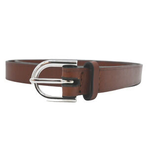 Gabriela Hearst Skinny Tan Leather Belt Silver-Tone Buckle Size 38 / Apprx. XS